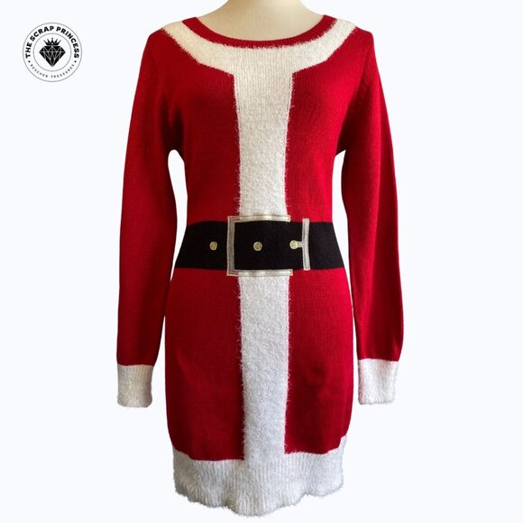Mrs. Santa Claus Sweater Dress, Size Medium, Hooked Up IOT - Picture 1 of 11